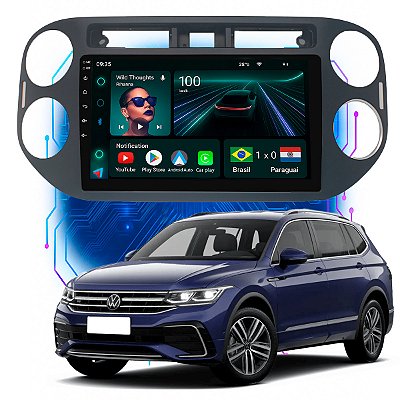 Kit Multimídia Android 9p Tiguan 2012-2017 4GB+64GB Full HD