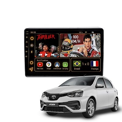 Kit Multimidia Android Octa-Core 6GB 128GB 9p Etios 2013-2020 Entrada Chip 4G