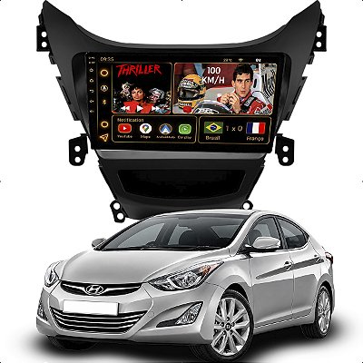 Kit Multimidia Android Octa-Core 6GB 128GB 9p Elantra 2010-2013 Entrada Chip 4G