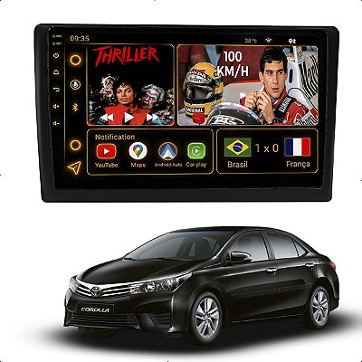 Kit Multimidia Android Octa-Core 6GB 128GB 9pol Corolla 2015-2017 Gps