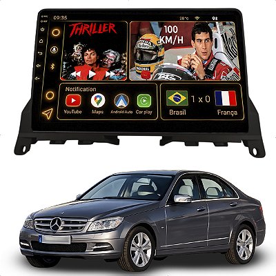 Kit Multimidia Android Octa-Core 6GB 128GB 9p Mercedes Benz Classe C 2008-2011