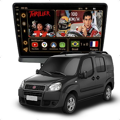 Kit Multimidia Android Octa-Core 6GB 128GB 9p Doblo 2000-2021 Waze Bluetooth