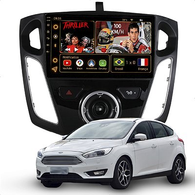 Kit Multimidia Android Octa-Core 6GB 128GB 9p Ford Focus 2014-2019 Waze