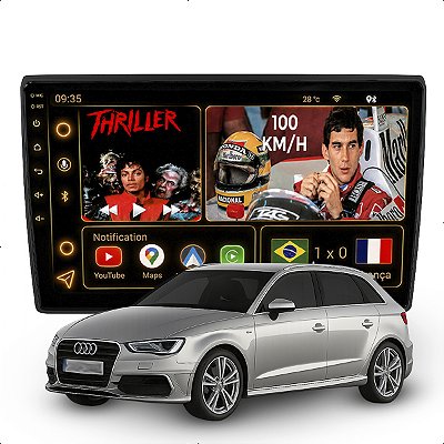 Kit Multimidia Android Octacore 6GB 128GB 9p Audi A3 Sportback 2007 a 2013