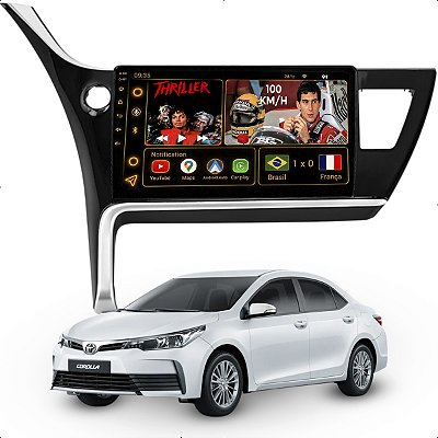 Kit Multimidia Android 9pol Octa-Core 6GB 128GB Corolla 2018-2019 Carplay