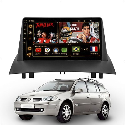 Kit Multimidia Android Octa-Core 6GB 128GB 9p Megane 2007-2013