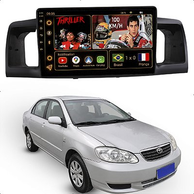 Kit Multimidia Android Octa-Core 6GB 128GB 9pol Corolla 2003-2008 Gps