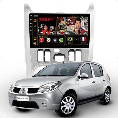 Kit Multimídia Android Octa-Core 6GB 128GB 9p Sandero 2007 a 2011