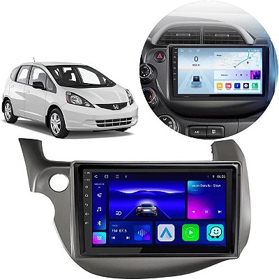 Kit Multimídia Android Octa-Core 9pol Honda Fit 2009-2014 Grafite