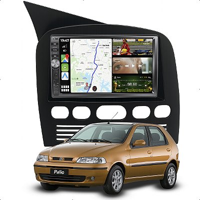 Kit Multimidia Mp5 Dvd Botões 7p Palio 96-03 Android Auto