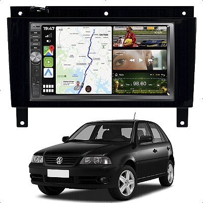 Kit Multimidia 2Din Mp5 Botao 7p Gol G3 00-05 Espelhamento