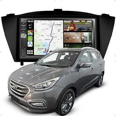Kit Multimidia Mp5 2Din Botão 7p Ix35 10-22 Android Auto Dvd