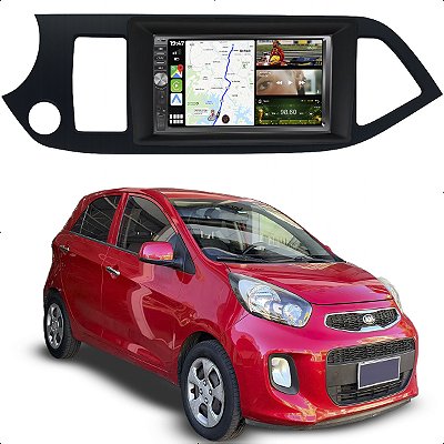 Kit Multimidia Mp5 2 Din Botão 7p Picanto 11-17 Android Auto