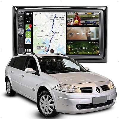 Kit Multimidia Mp5 Botão Dvd 7p Megane 07-13 Android Auto