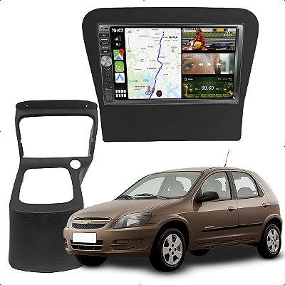 Kit Multimidia 2 Din Mp5 Botão 7p Celta 00-05 Android Auto