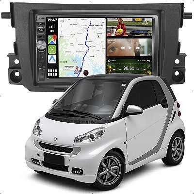 Kit Multimidia Mp5 Botão 7p Smart Fortwo 13-16 Câmera De Ré