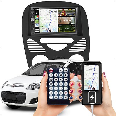 Kit Multimidia Mp5 2 Din Botão 7p Palio 01-13 Android Auto