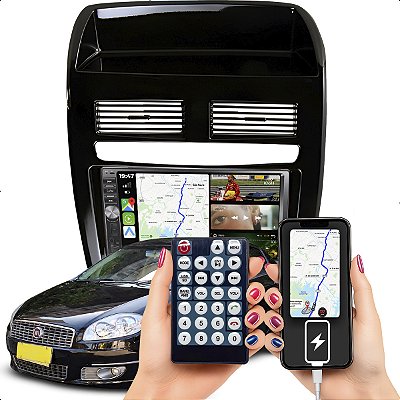 Kit Multimídia MP5 Botão 7pol Linea 2009-2014 Android Auto