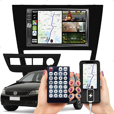 Kit Central Multimídia MP5 Botão 7pol Gol G5 2008-2012 DVD