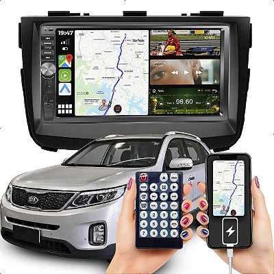 Kit Multimídia MP5 Botão 7pol Sorento 2013-2015 DVD Espelha