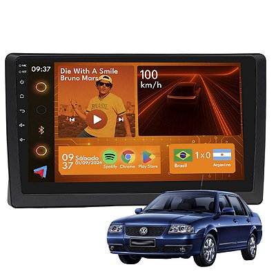 Kit Multimídia Android 9p Santana 1991-2006 2GB+64GB Youtube