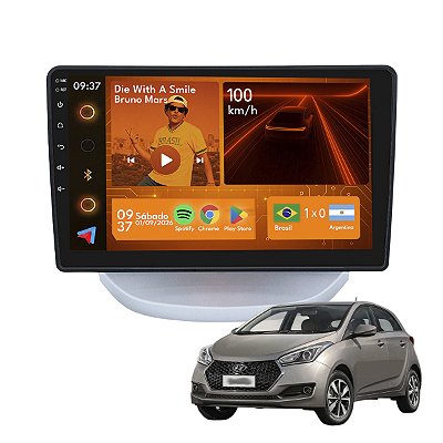 Kit Multimídia Android 2GB+64GB 9p HB20 2012-2019 Maps Wi-Fi