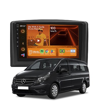 Kit Multimídia Android 2GB/64GB 9p Mercedes Vito 2015 a 2017