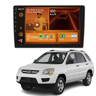 Kit Multimídia Android 2+64GB 9p Sportage 2006-2010 Carplay