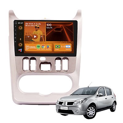 Kit Multimídia Android 9p 2GB+64GB Sandero 2007-2011 Carplay