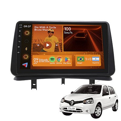 Kit Multimídia Android 2GB+64GB 9p Renault Clio 2005-2014