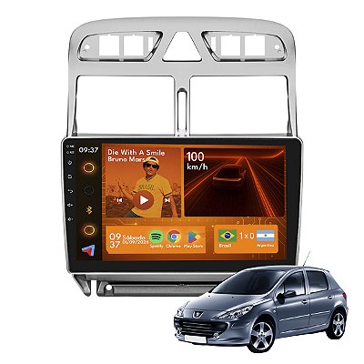 Kit Multimídia Android 9p 2GB+64GB Peugeot 307 2002-2012 BT