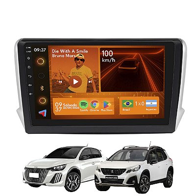Kit Multimídia 9p 2GB+64GB Peugeot 208 2008 2013-2020 Câmera