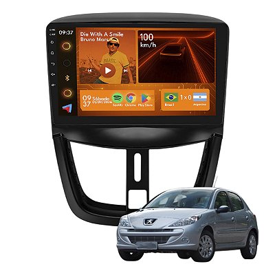 Kit Multimídia Android 2GB+64GB 9p Peugeot 207 2009-2015 GPS