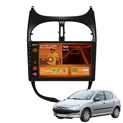 Kit Multimídia Android 2Gb 64Gb 9p Peugeot 206 2000-2010