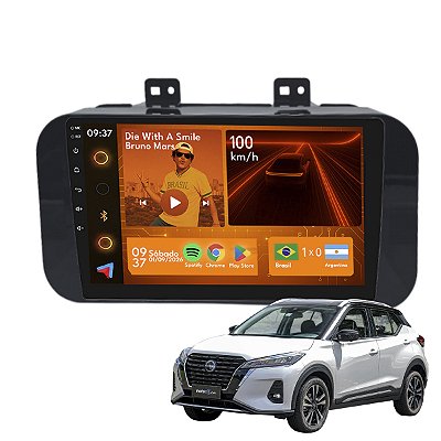 Kit Multimídia Android 2GB+64GB 9p Kicks 2022-2024 Camera Bluetooth