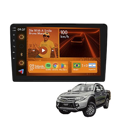 Kit Multimidia Android 2+64GB 9p L200 2016-2025 Pajero 2018-2020