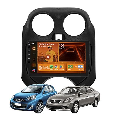 Kit Multimídia Android 2GB+64GB 9p March Versa 2011-2013 GPS