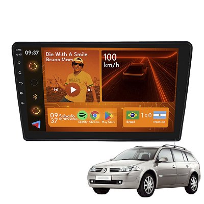 Kit Multimídia Android 2GB 64GB 9p Megane 2007-2013 Carplay