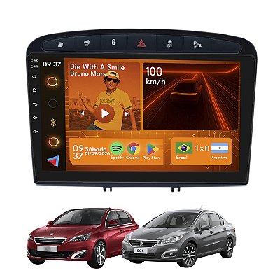 Kit Multimídia Android 2GB+64GB 9p Peugeot 308 408 2012-2019