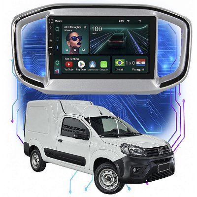 Kit Multimidia Android 9p 4GB/64GB Fiorino 2022-2026 Carplay
