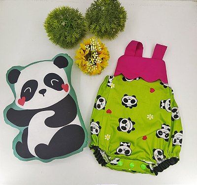 Macacão Panda + naninha Panda