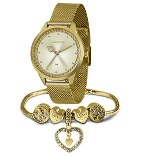 Relógio Lince feminino funny analógico LRG4666L dourado