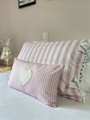 Almofadinha coração em xadrez vichy