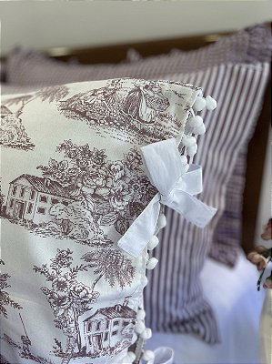 Fronha estampa Toile de Jouy
