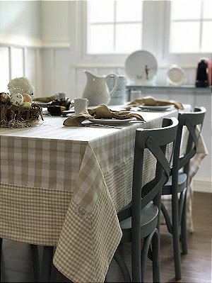 Toalha de mesa canto mitrado 6 lugares