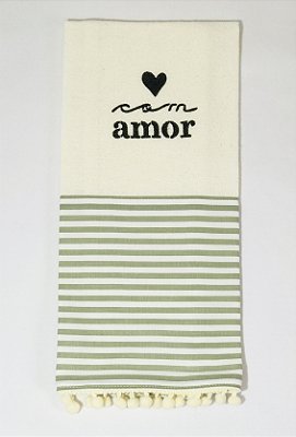 Pano de prato crú Com Amor