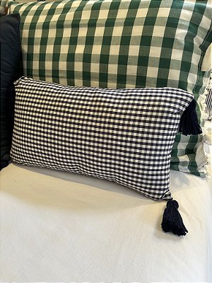 Almofadinha retangular em xadrez vichy com Tassel