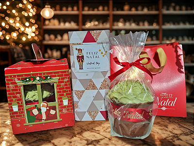 Cesta presente mini panetone pistache