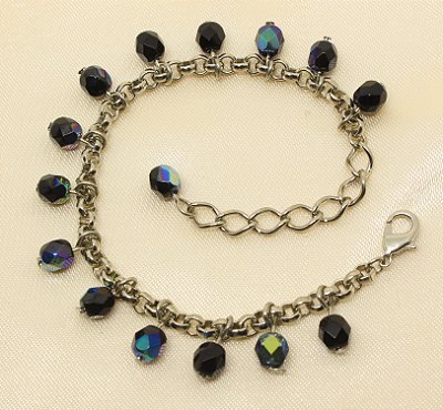 Pulseira de corrente prata com pingentes