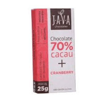 Chocolate 70% Cacau + Cranberry 25g - JAVA